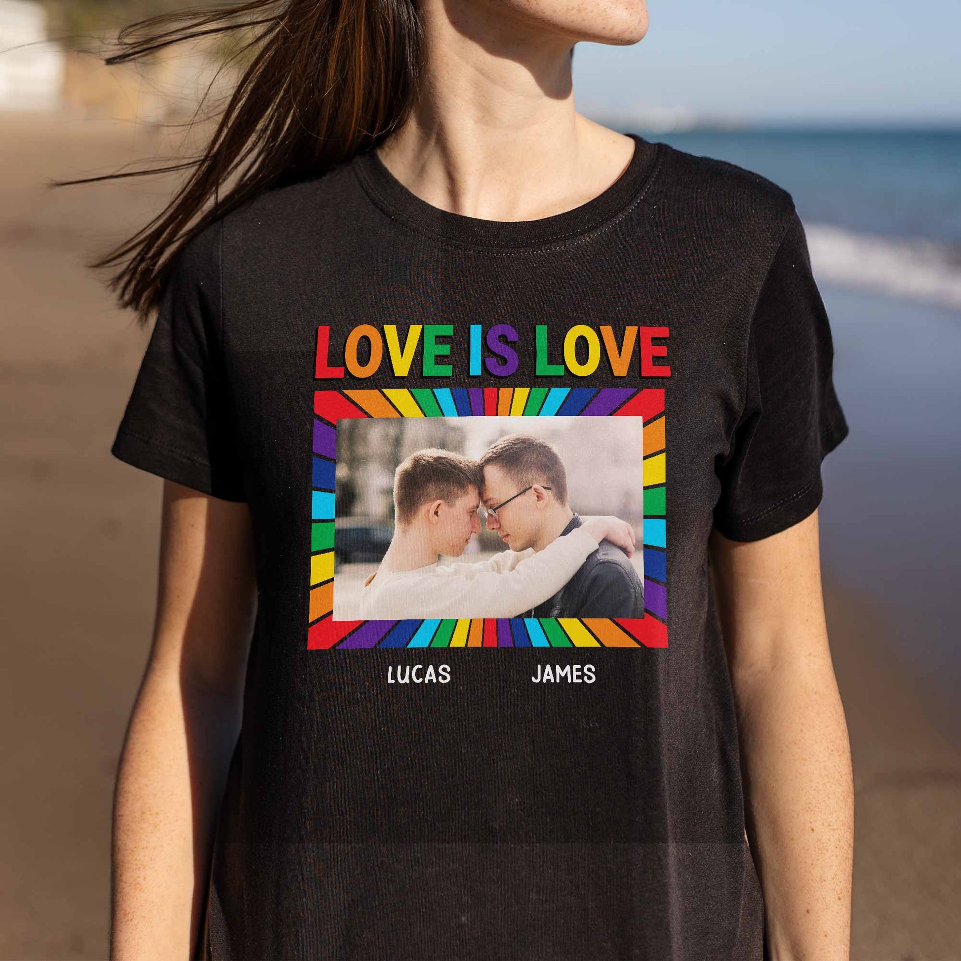 Love Is Love With Rainbow Colors And Photo Frame