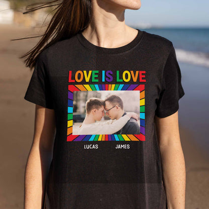 Love Is Love With Rainbow Colors And Photo Frame