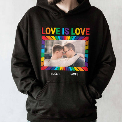 Love Is Love With Rainbow Colors And Photo Frame