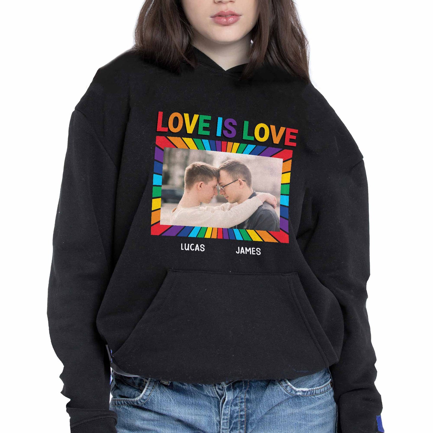 Love Is Love With Rainbow Colors And Photo Frame