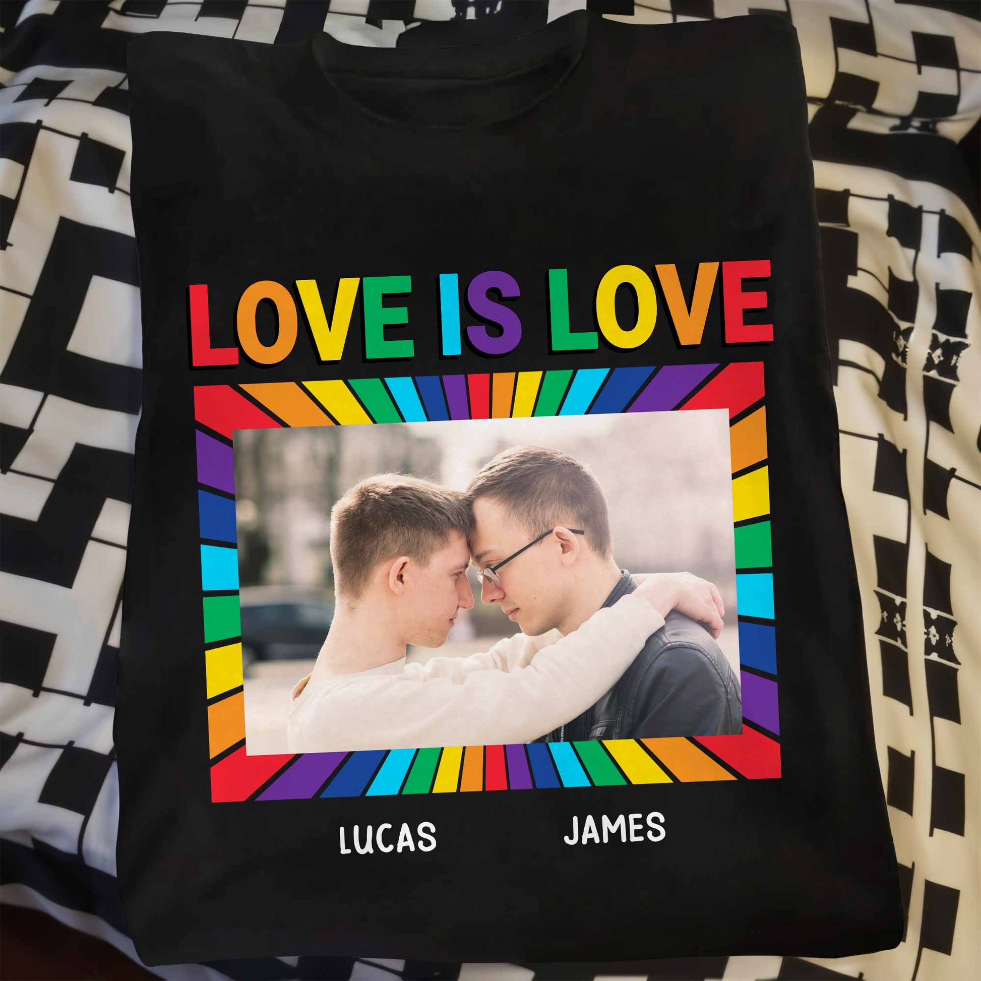 Love Is Love With Rainbow Colors And Photo Frame