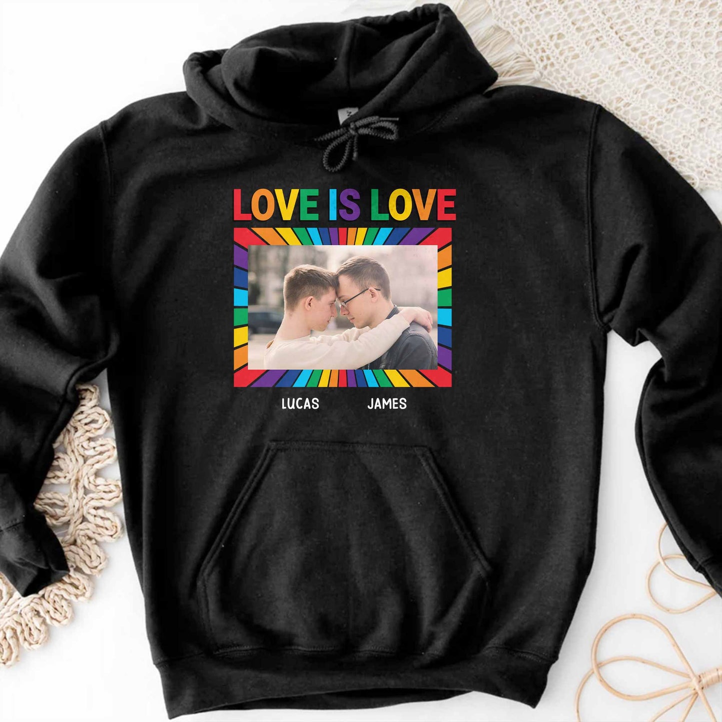 Love Is Love With Rainbow Colors And Photo Frame