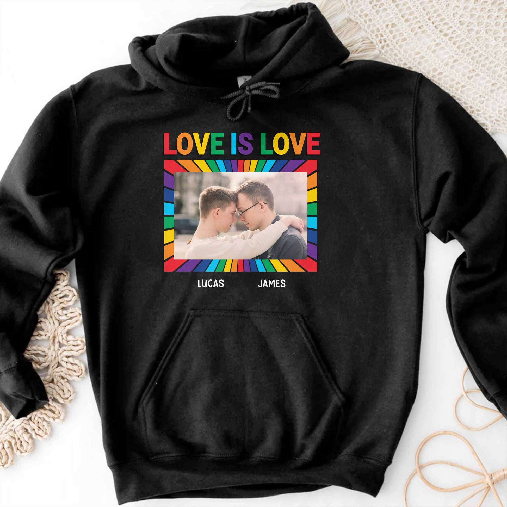 Love Is Love With Rainbow Colors And Photo Frame