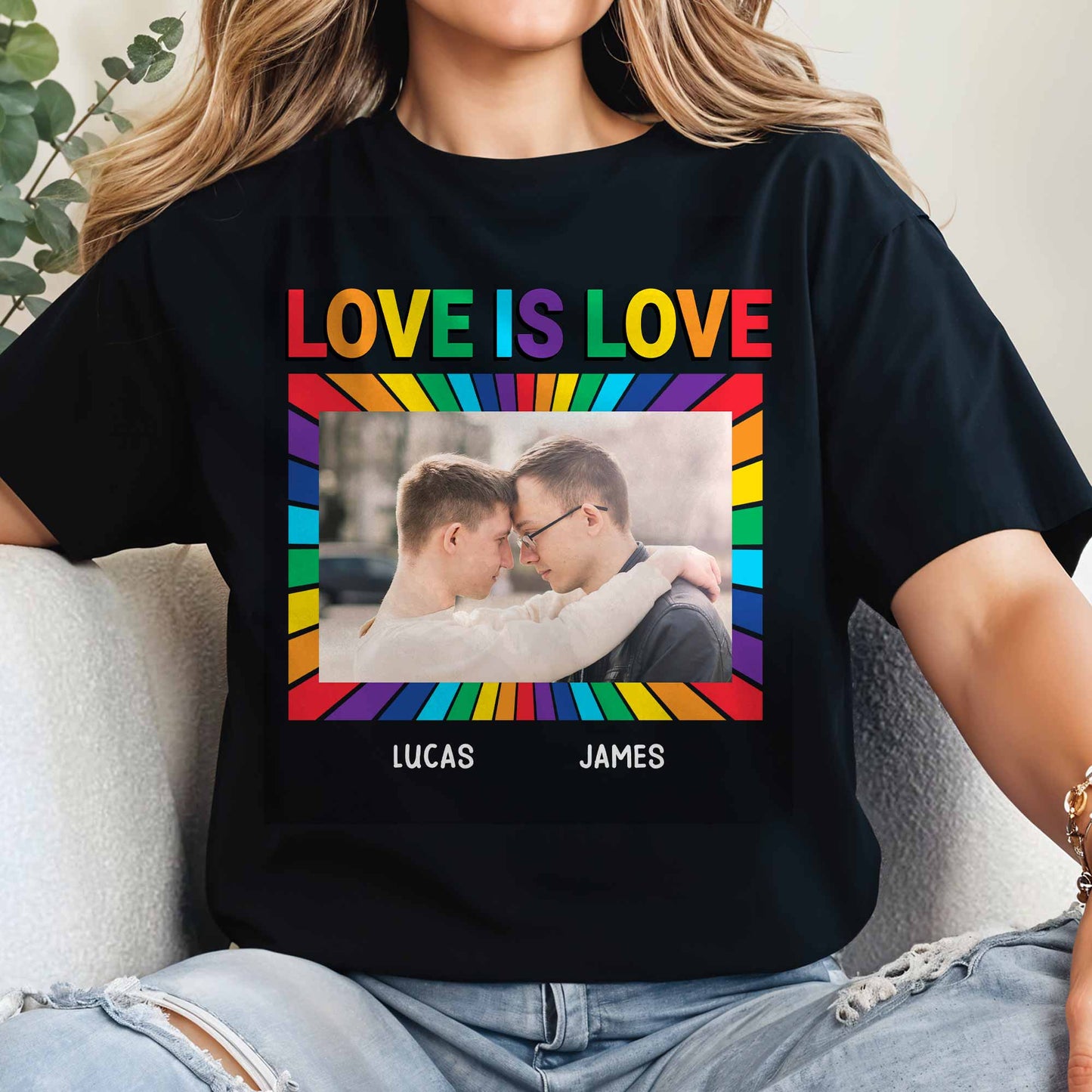 Love Is Love With Rainbow Colors And Photo Frame