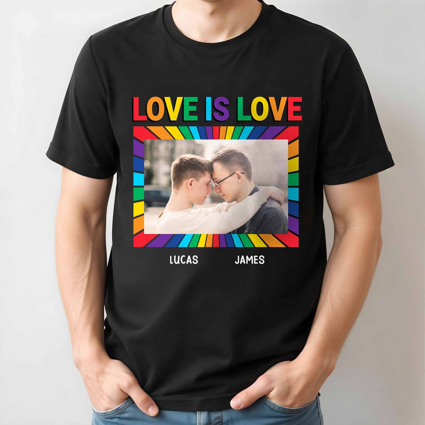 Love Is Love With Rainbow Colors And Photo Frame