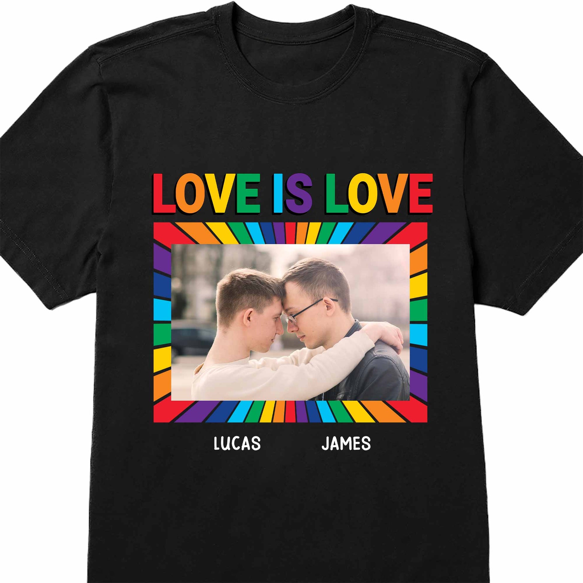 Love Is Love With Rainbow Colors And Photo Frame