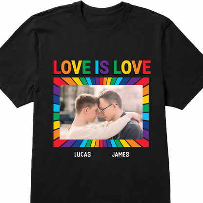 Love Is Love With Rainbow Colors And Photo Frame