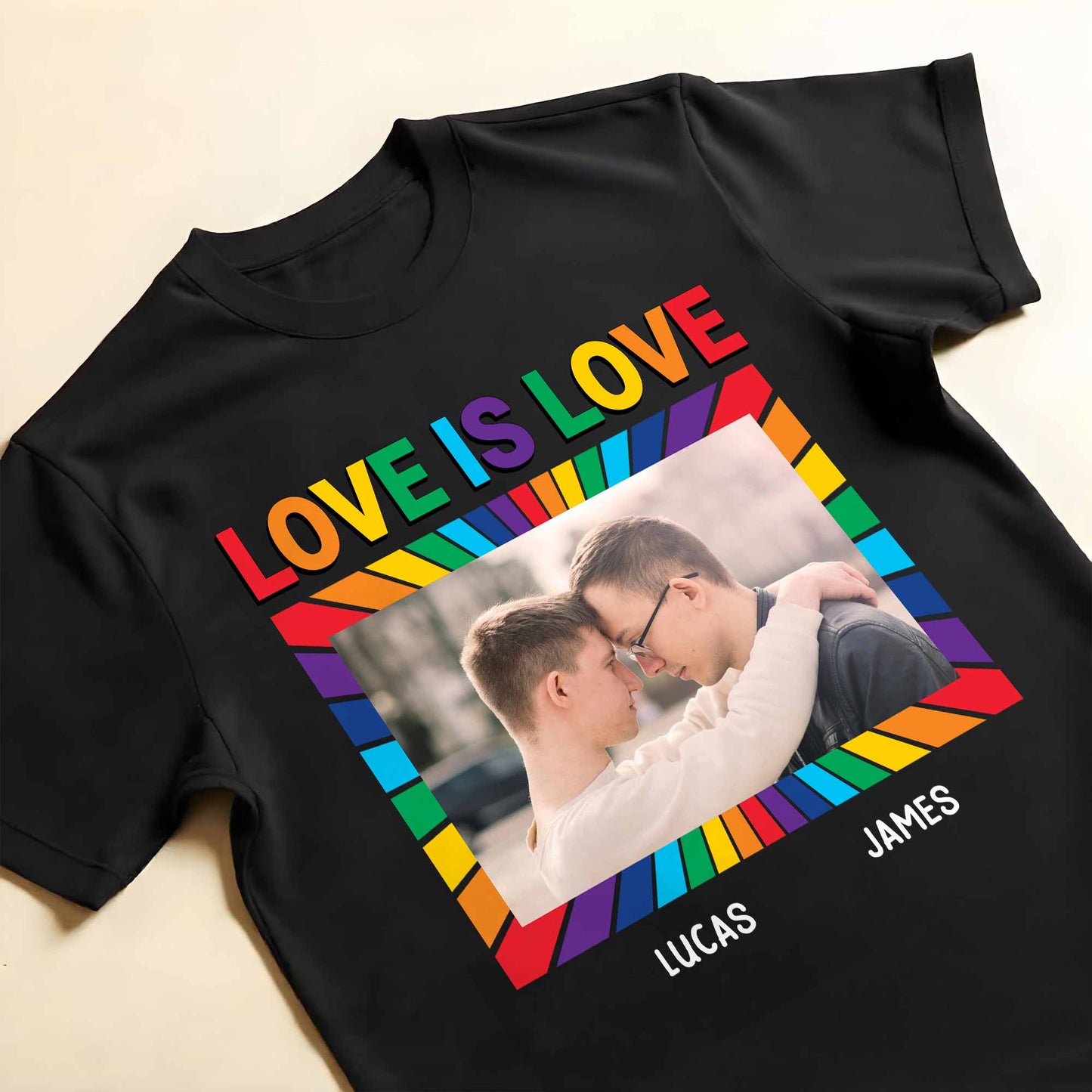 Love Is Love With Rainbow Colors And Photo Frame