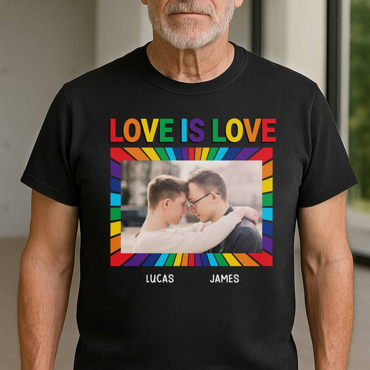 Love Is Love With Rainbow Colors And Photo Frame