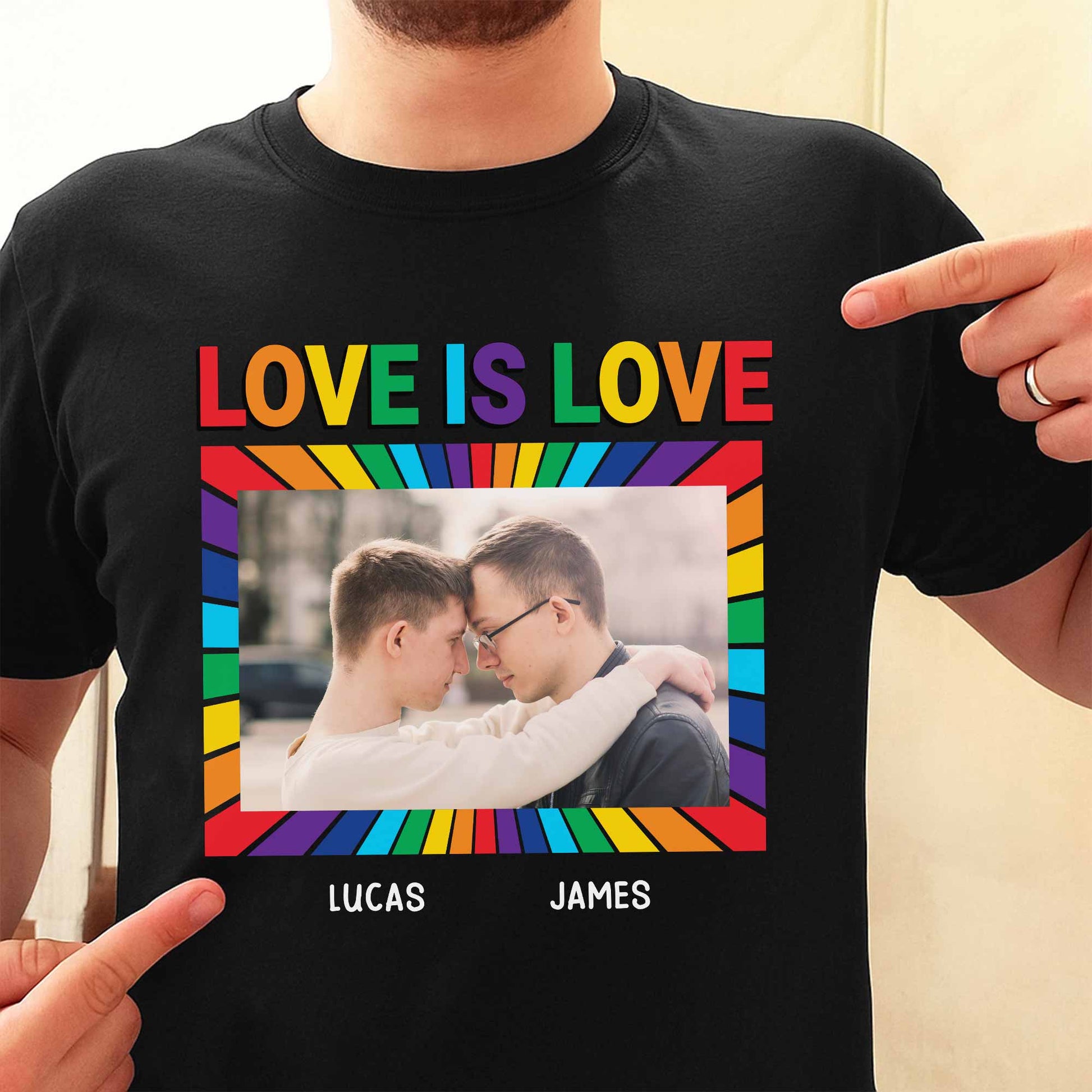 Love Is Love With Rainbow Colors And Photo Frame