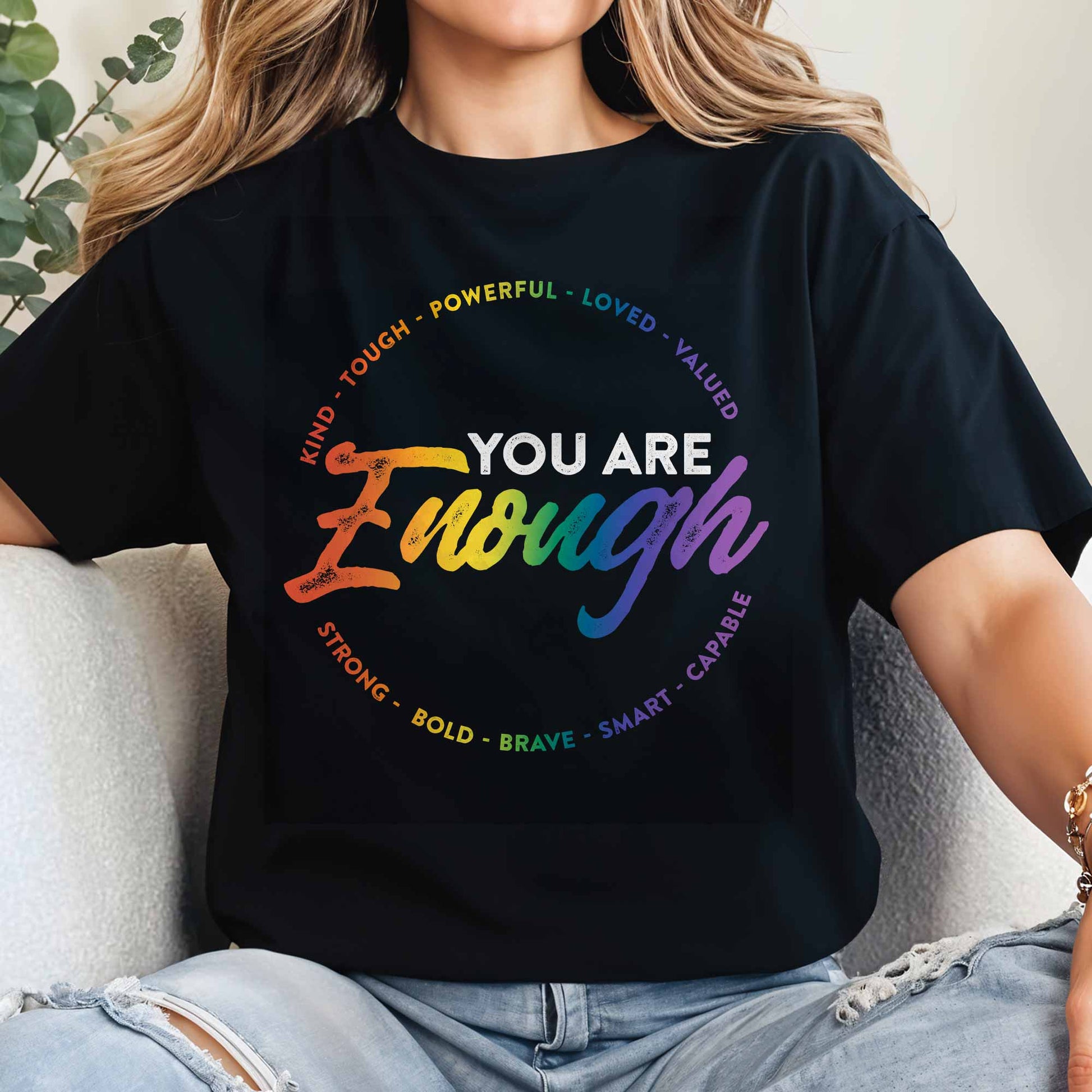 You Are Enough Inspirational Colorful Message