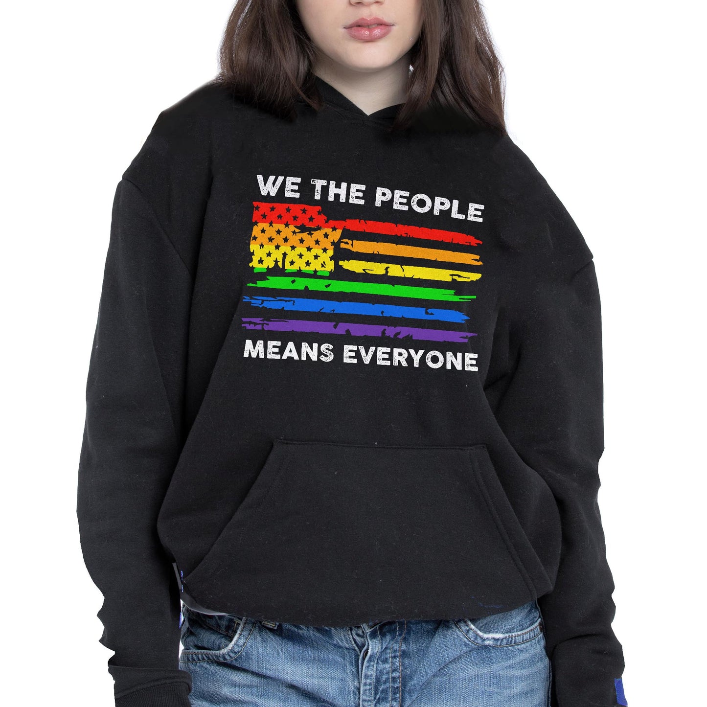 We The People Means Everyone Rainbow American Flag