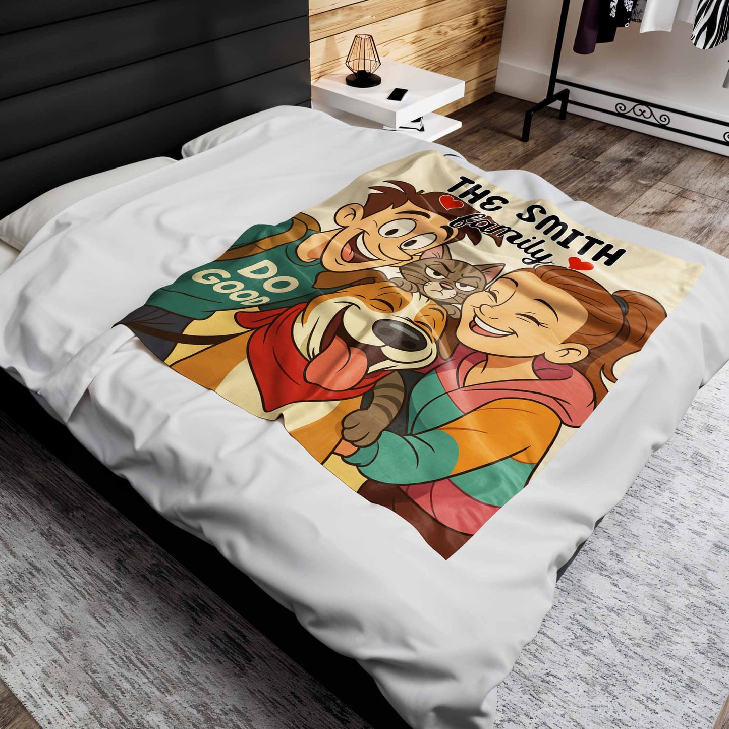 The Smith Family With Dog And Cat