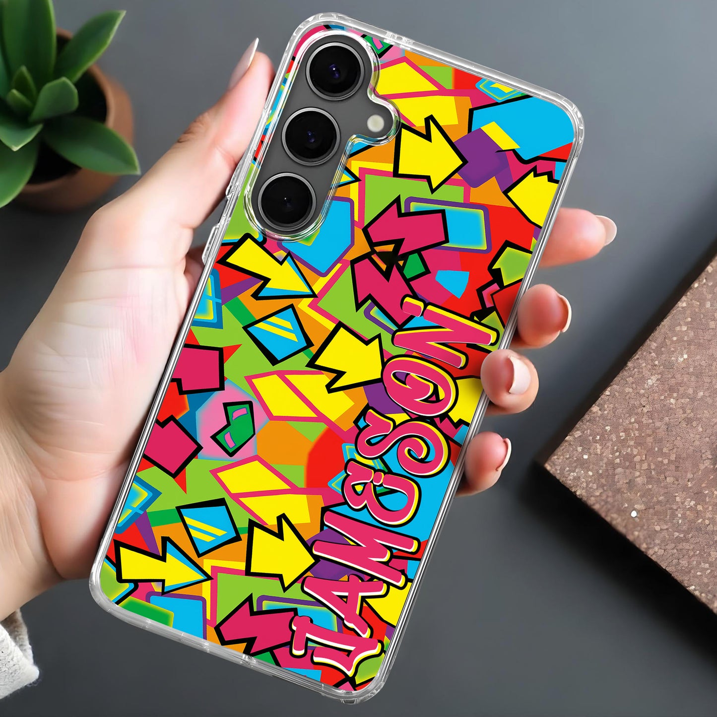 Vibrant Retro 90s Style With Geometric Shapes