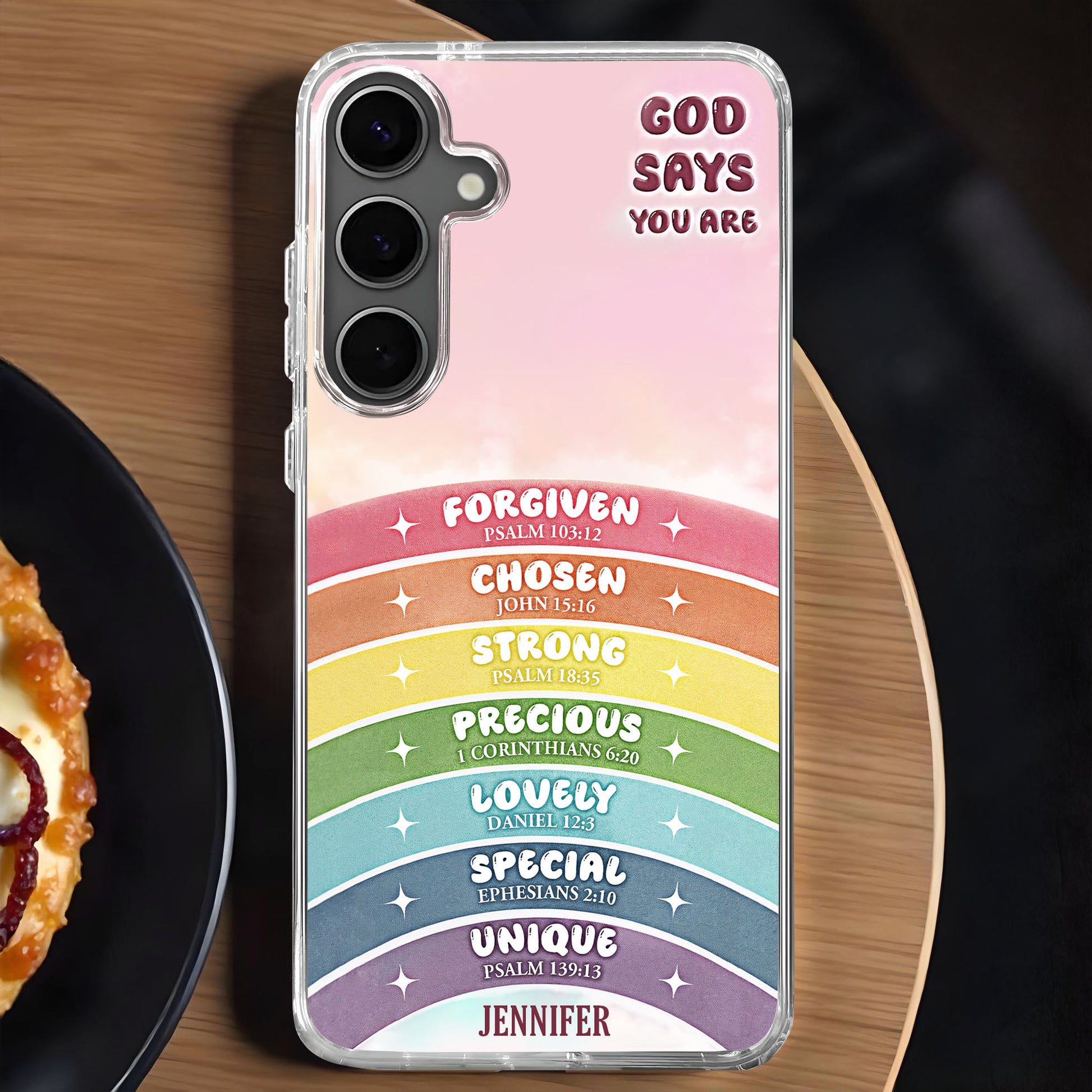 God Says You Are Forgiven, Chosen, Strong, Rainbow Phone Case