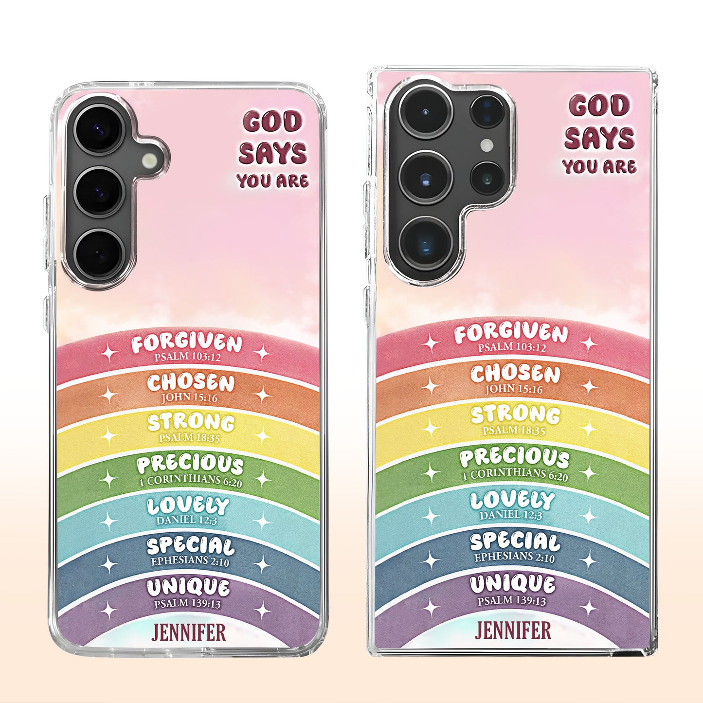 God Says You Are Forgiven, Chosen, Strong, Rainbow Phone Case
