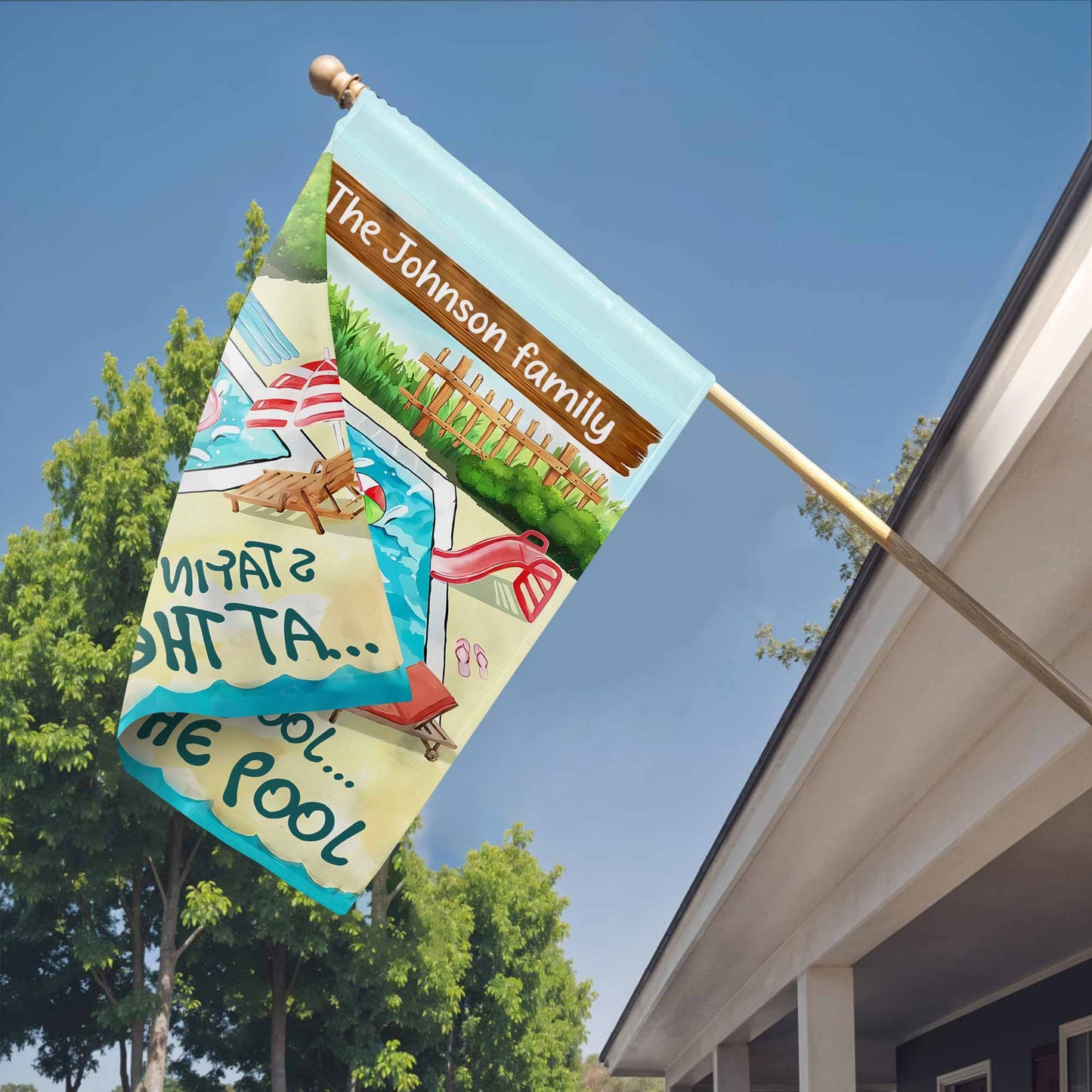 Staying Cool At The Pool With Pool And Flamingo Float