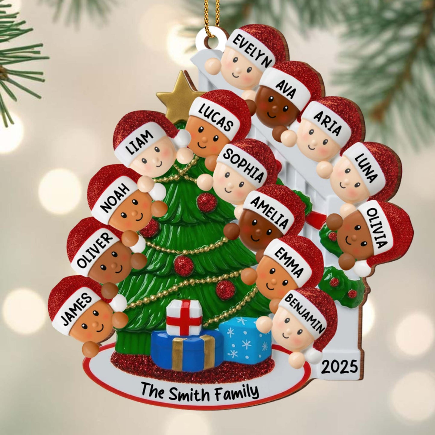 Customizable Family Christmas Tree Ornament