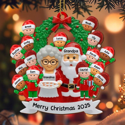 Merry Christmas With Santa Claus and Family Characters
