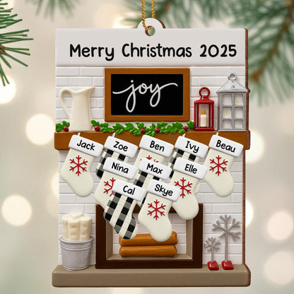 Medias y farol navideños - Adorno de madera personalizado, forma personalizada - FAM423_WDO