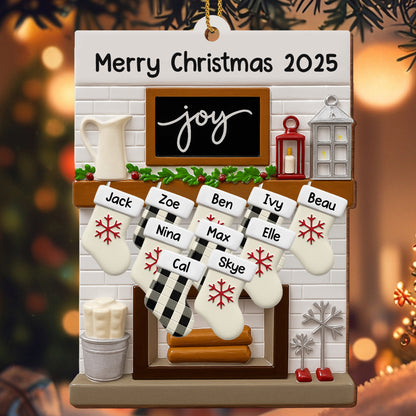 Medias y farol navideños - Adorno de madera personalizado, forma personalizada - FAM423_WDO