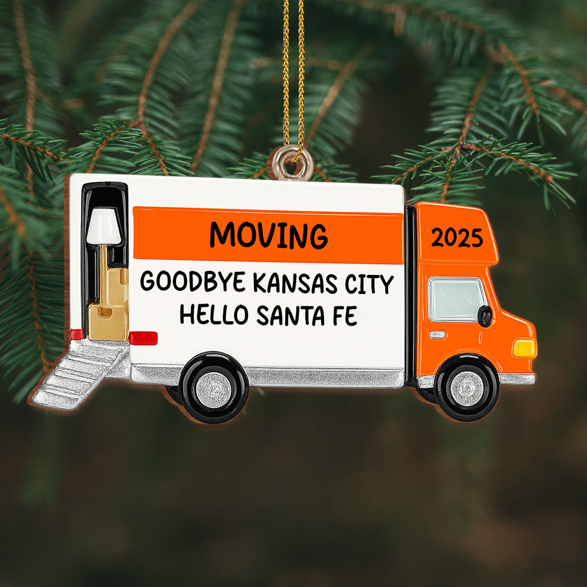 Moving Goodbye [City] Hello [City] Ornament