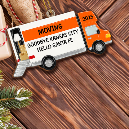 Moving Goodbye [City] Hello [City] Ornament