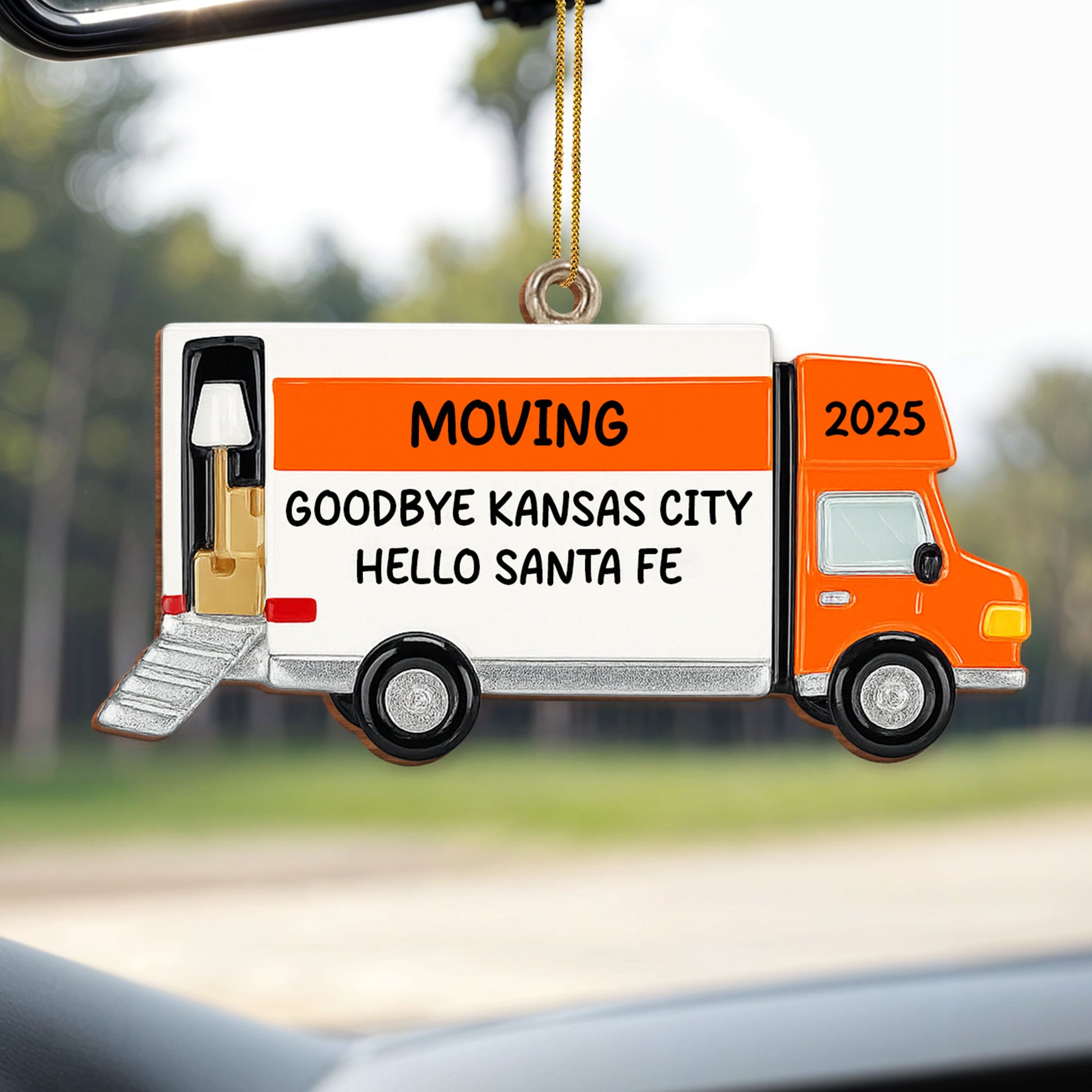 Moving Goodbye [City] Hello [City] Ornament