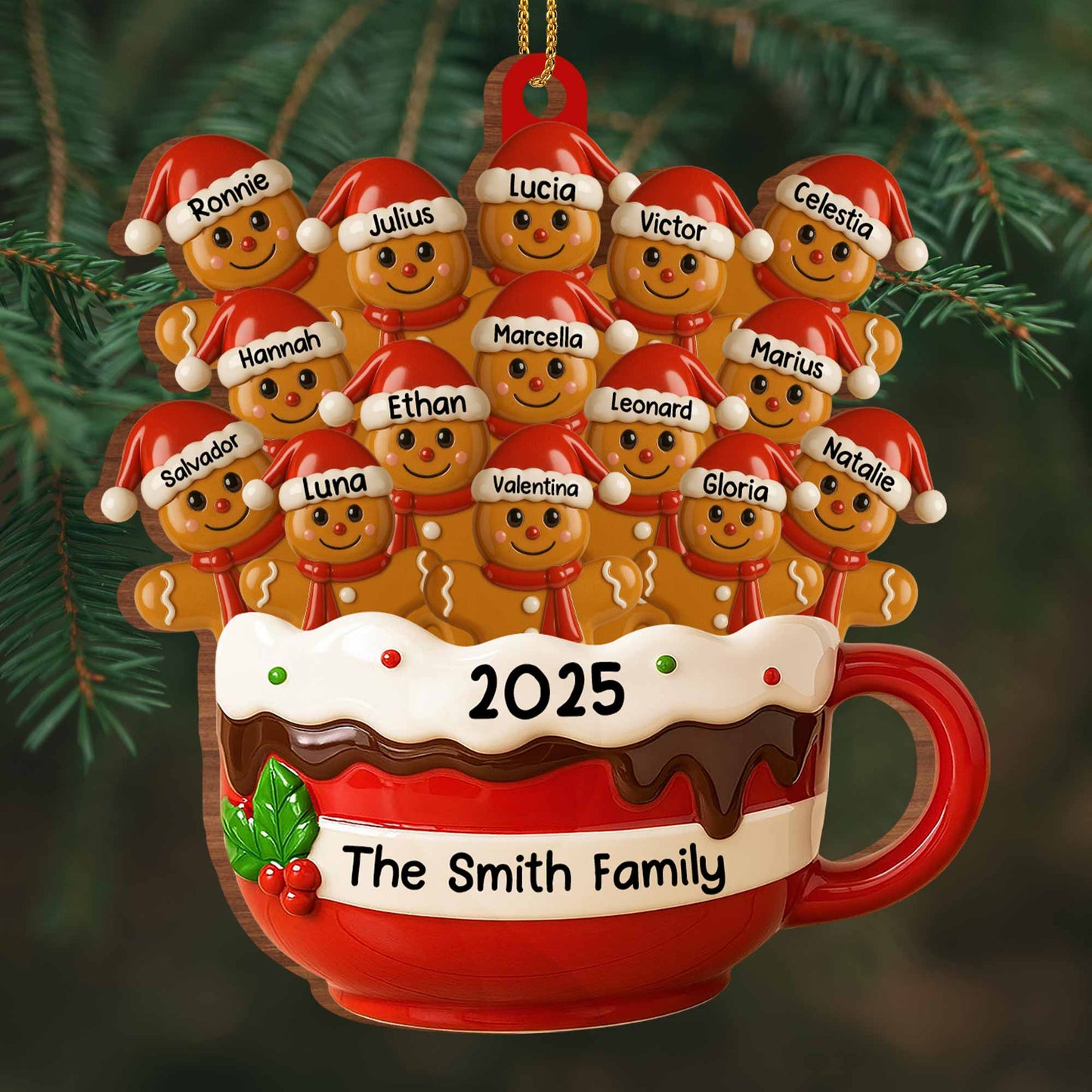 Customizable Family Hot Cocoa Mug With Festive Elves