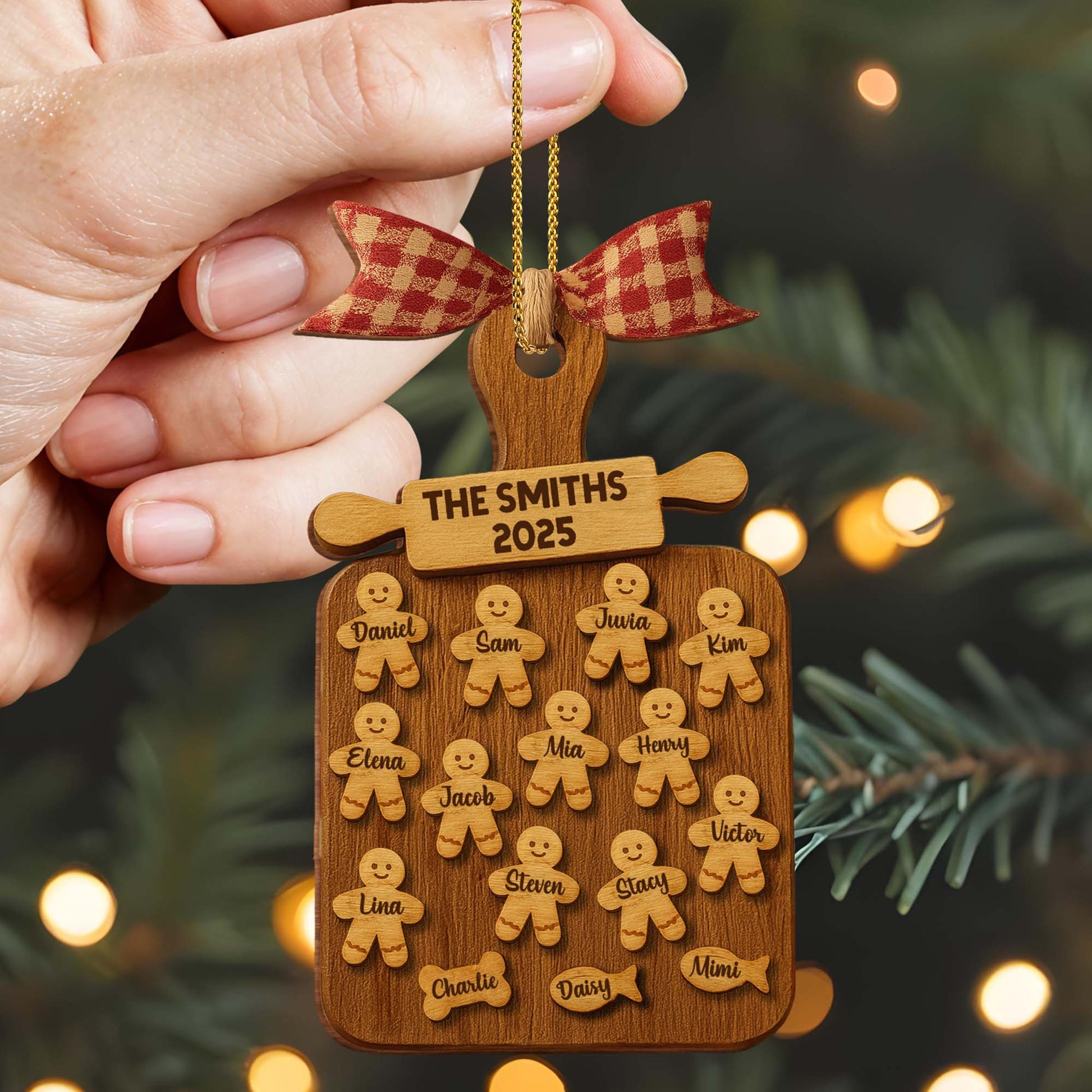 Celebrate Your Family With Gingerbread Figures Ornament