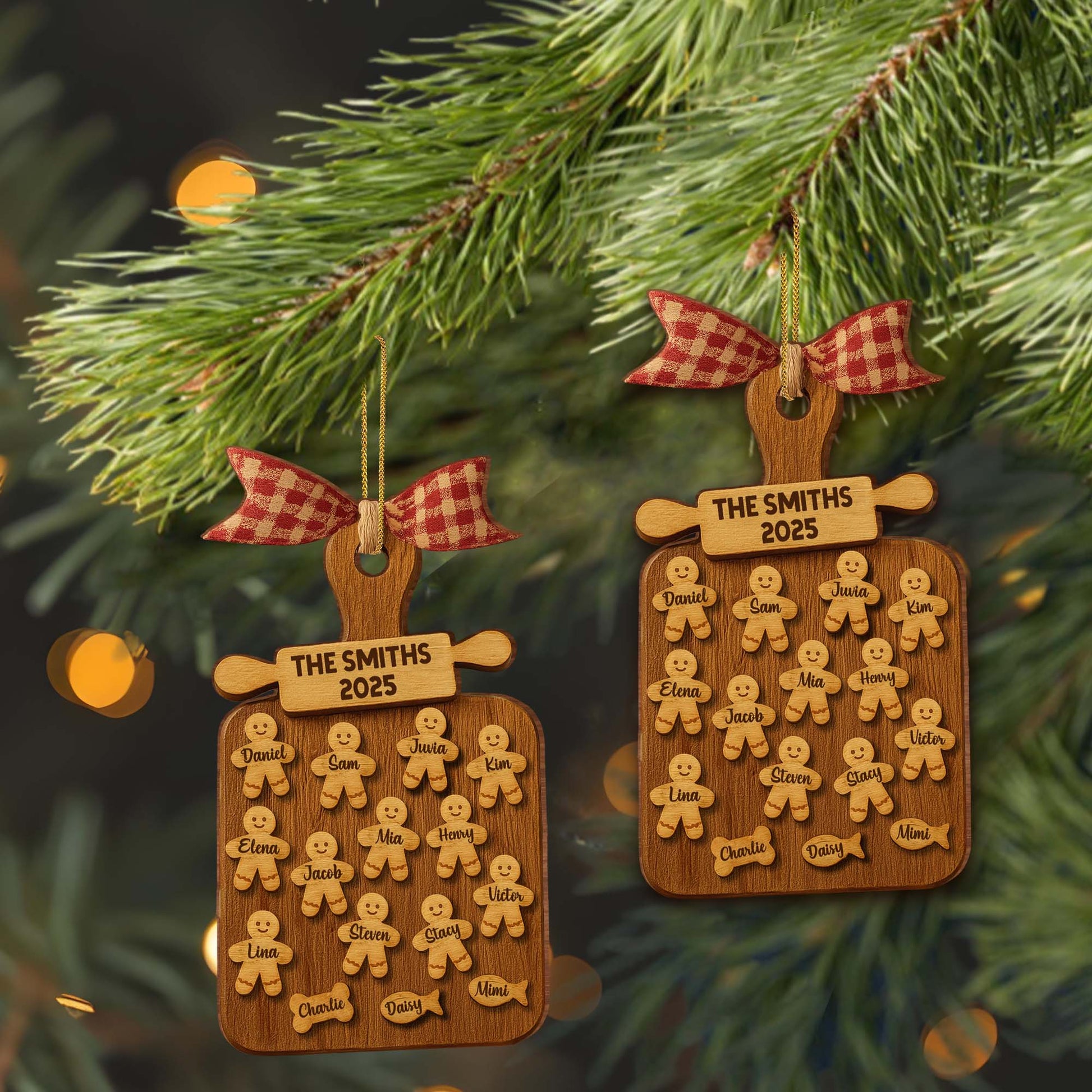Celebrate Your Family With Gingerbread Figures Ornament