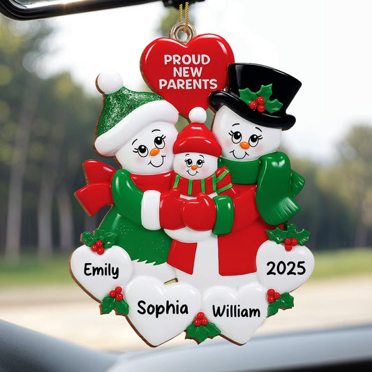 Proud New Parents Snowman and Christmas Decorations