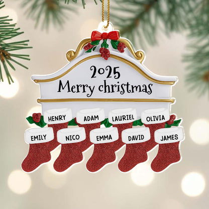 Merry Christmas Stockings And Holly Design