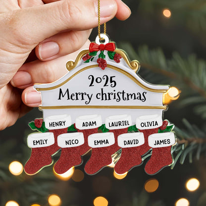 Merry Christmas Stockings And Holly Design