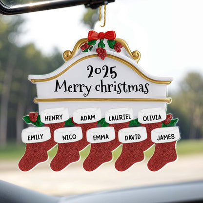 Merry Christmas Stockings And Holly Design