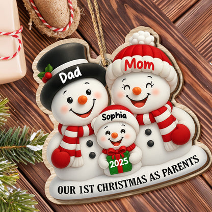 Our 1st Christmas As Parents With Snowmen And Gift