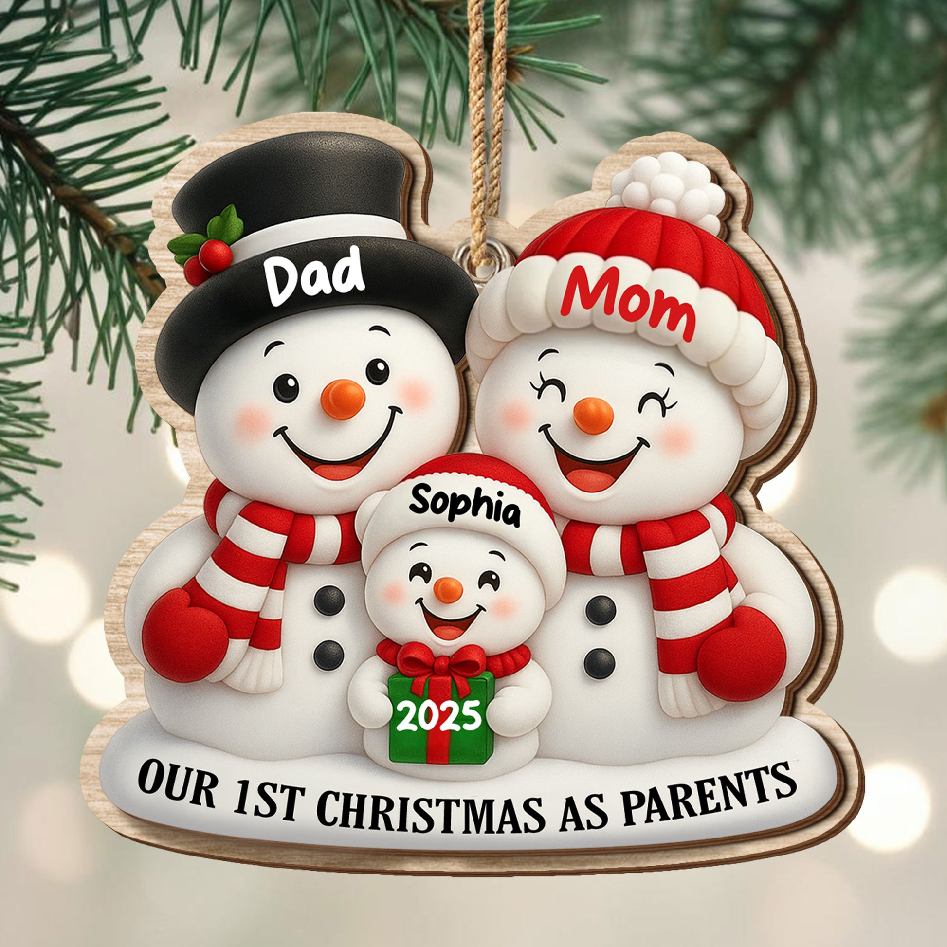 Our 1st Christmas As Parents With Snowmen And Gift