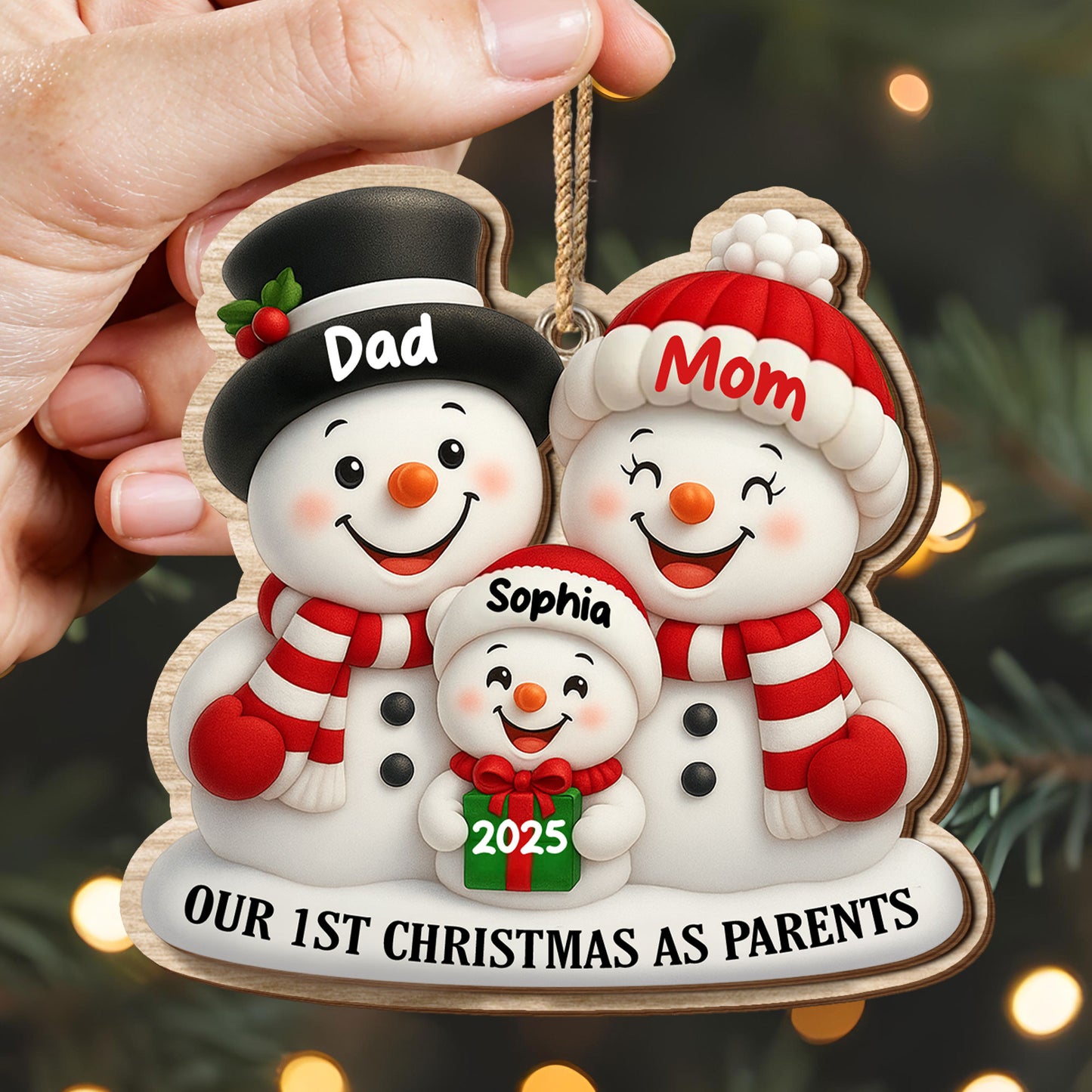 Our 1st Christmas As Parents With Snowmen And Gift