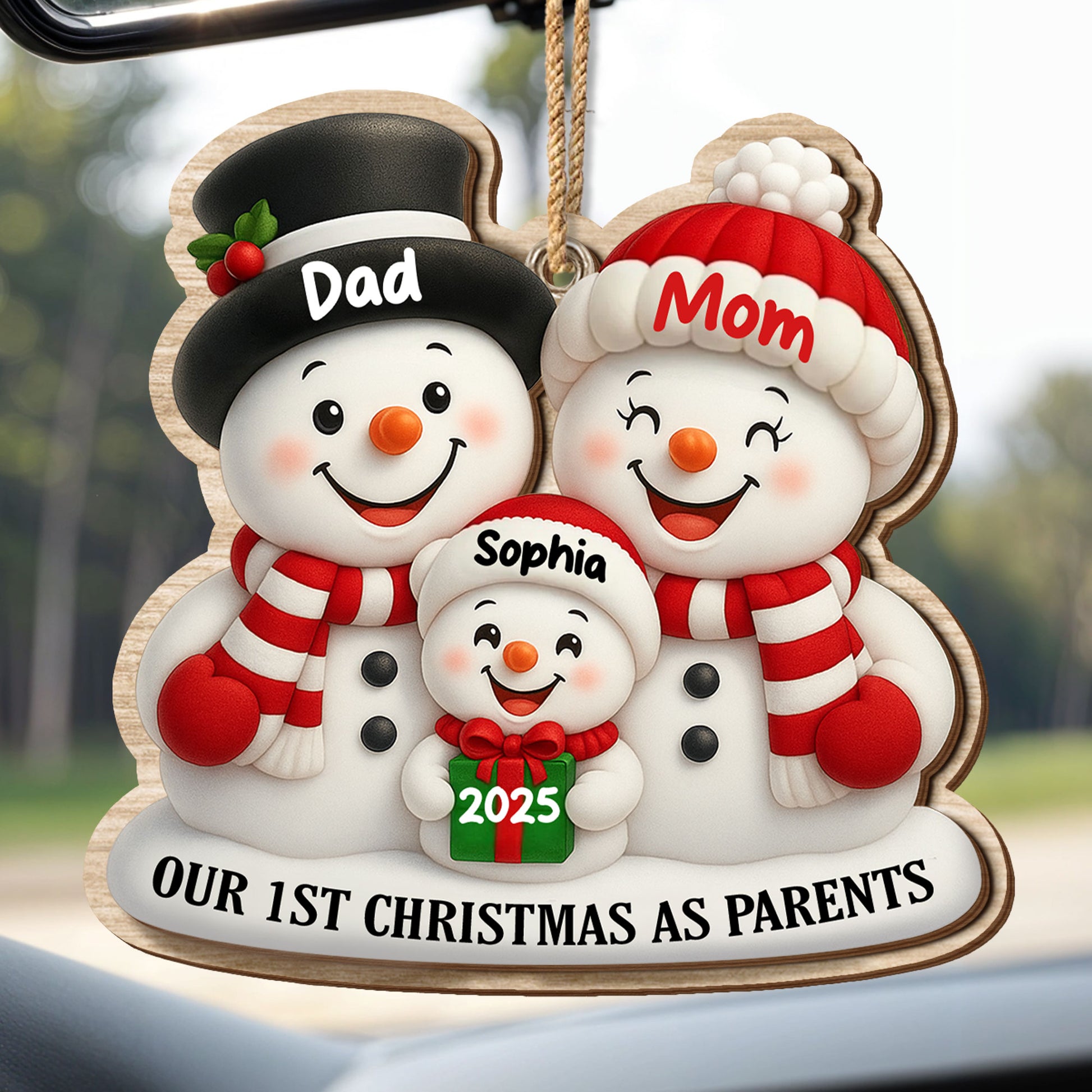 Our 1st Christmas As Parents With Snowmen And Gift
