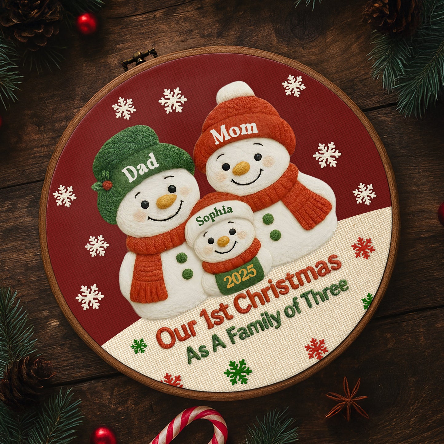 Our 1st Christmas As A Family of Three, Snowmen and Snowflakes