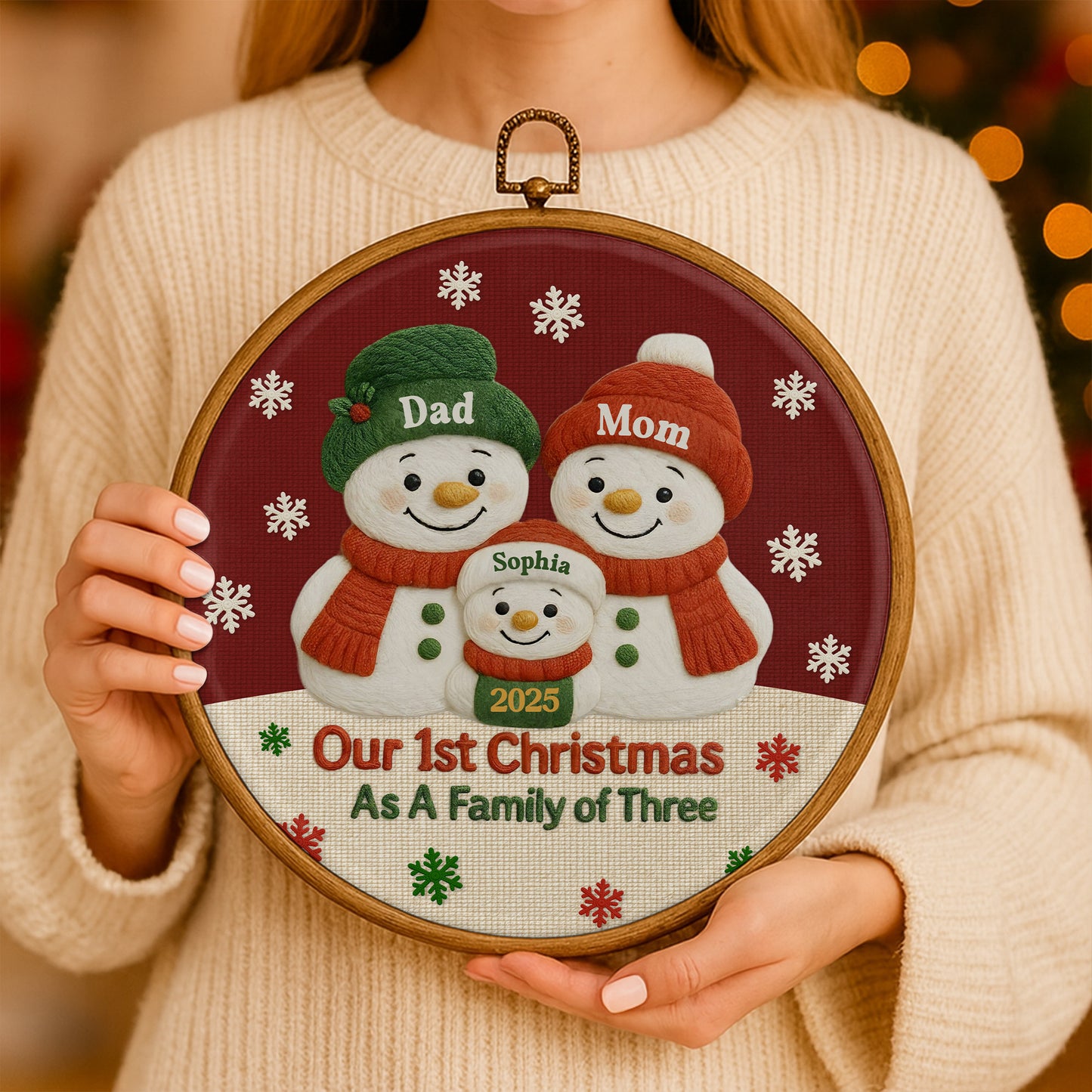 Our 1st Christmas As A Family of Three, Snowmen and Snowflakes