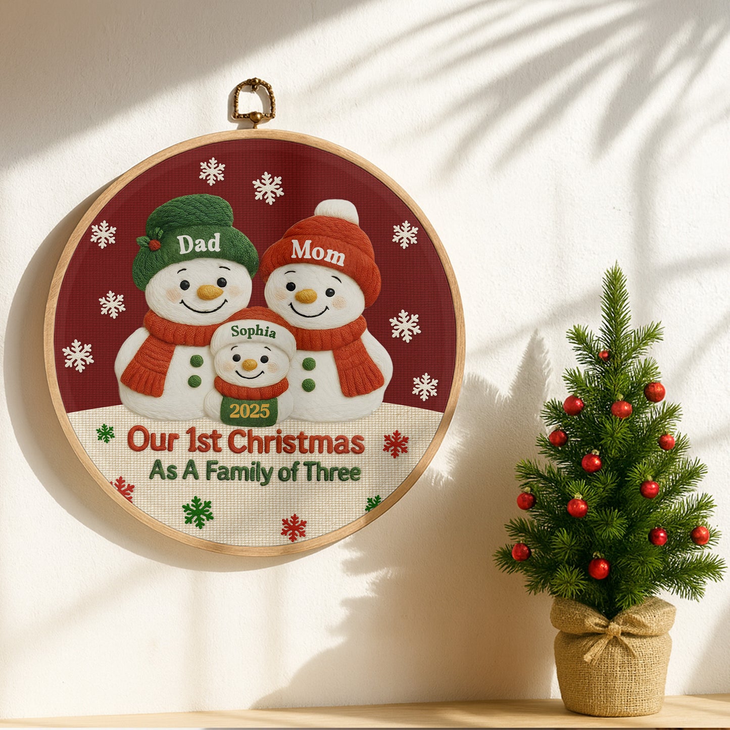 Our 1st Christmas As A Family of Three, Snowmen and Snowflakes