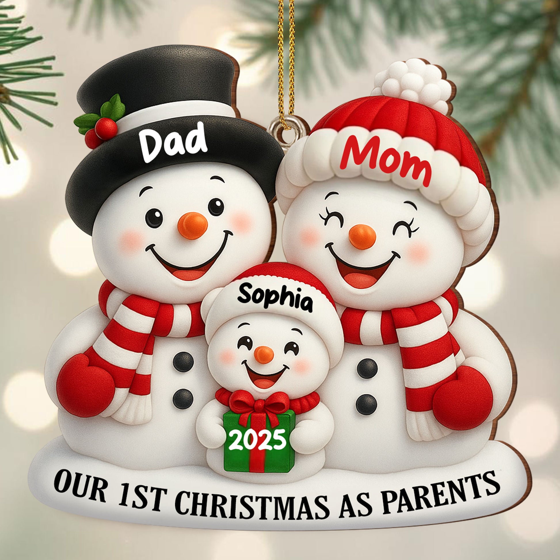 Our 1st Christmas As Parents Snowmen Ornament