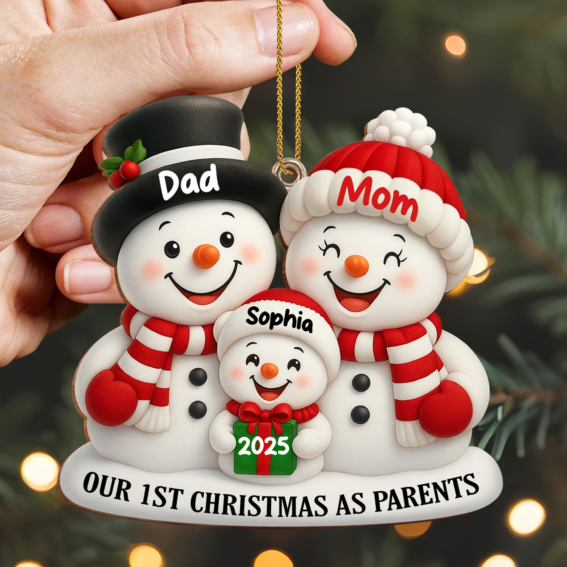 Our 1st Christmas As Parents Snowmen Ornament