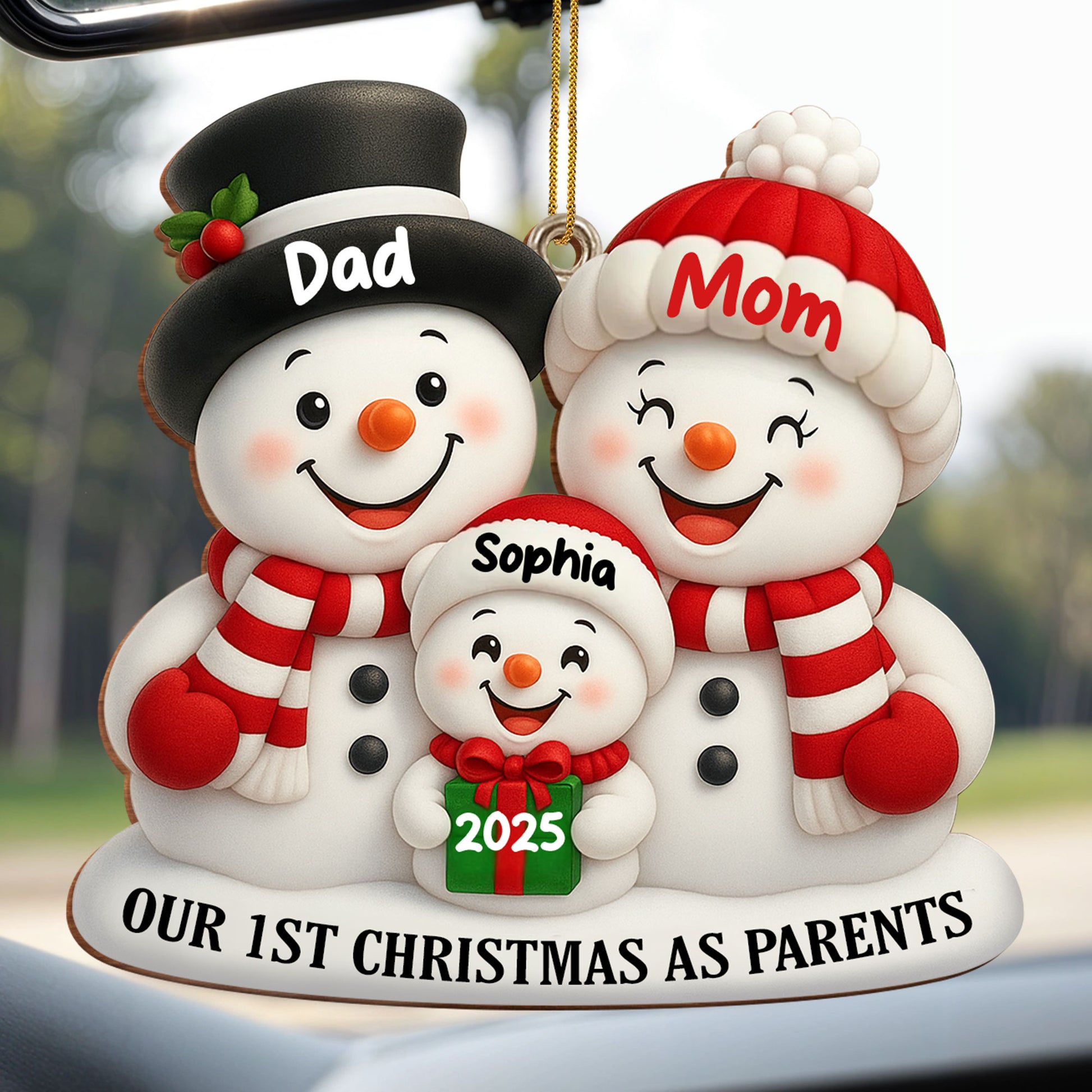 Our 1st Christmas As Parents Snowmen Ornament