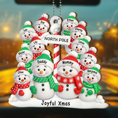 Joyful Xmas With Snowmen And North Pole Sign