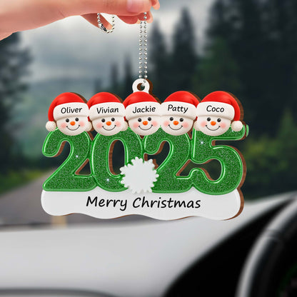 Merry Christmas Snowman Family Ornament