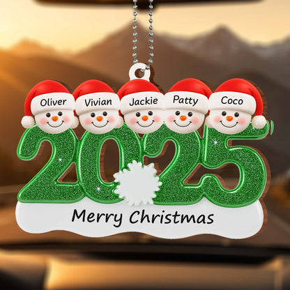 Merry Christmas Snowman Family Ornament