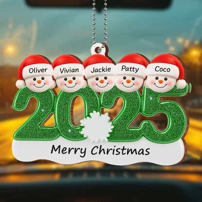 Merry Christmas Snowman Family Ornament