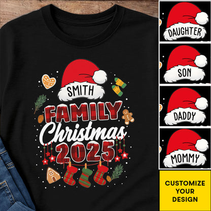 Smith Family Christmas Santa Hats and Stockings